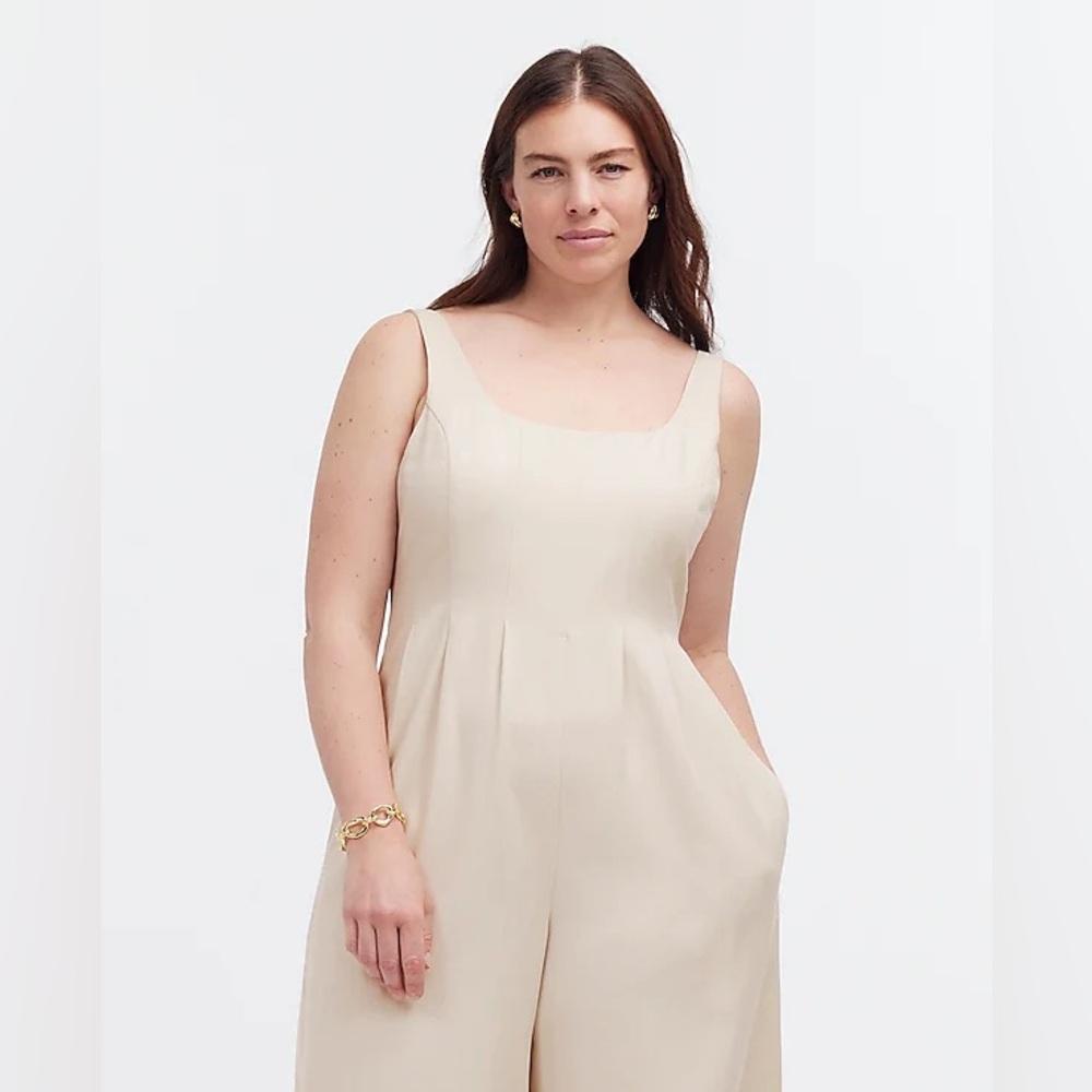 Madewell Wide-Leg Tank Jumpsuit in Drapey Twill NS224 Size 2